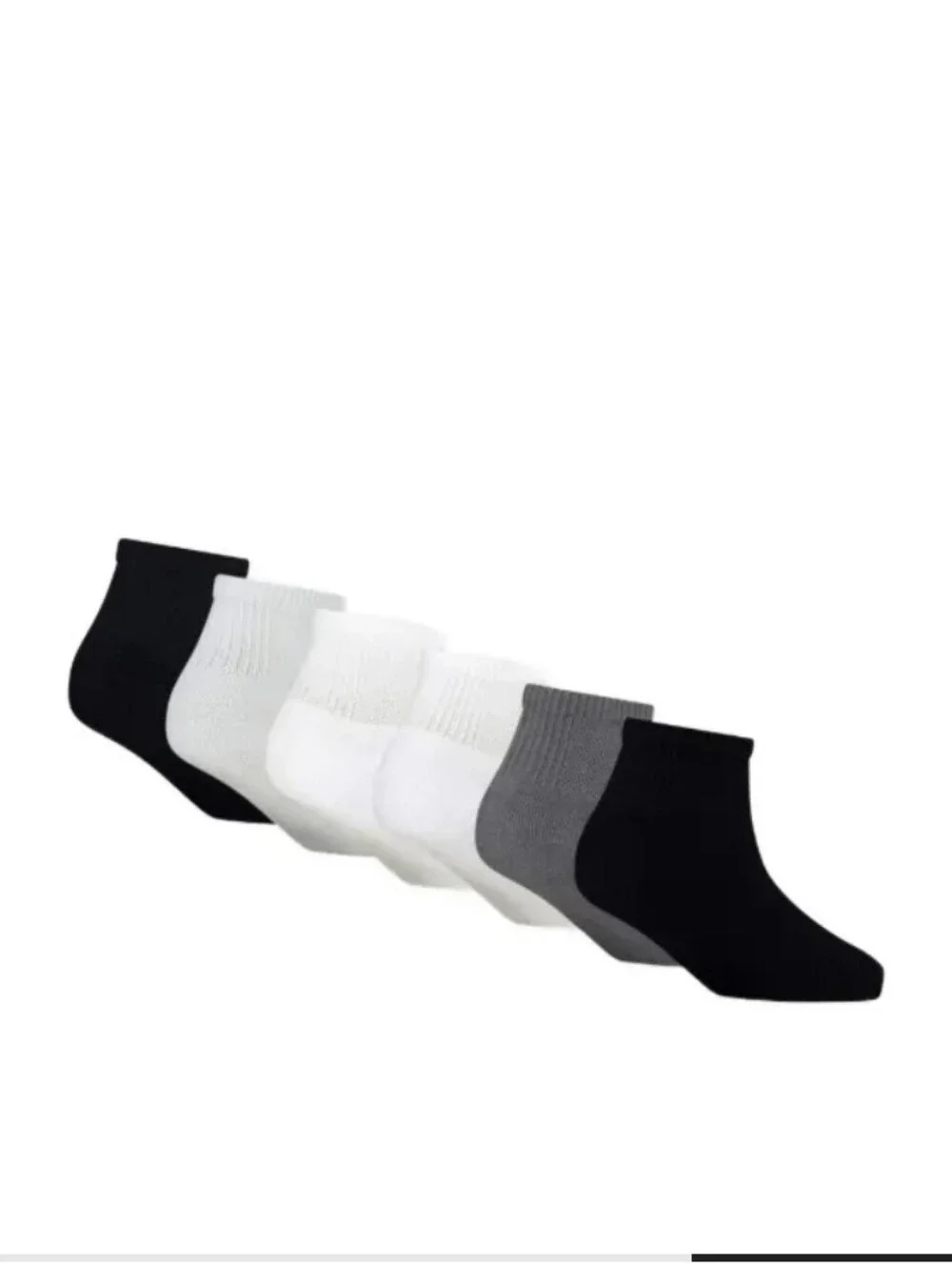 Jordan 6-PK Cushioned Ankle Socks- White/Black/Grey